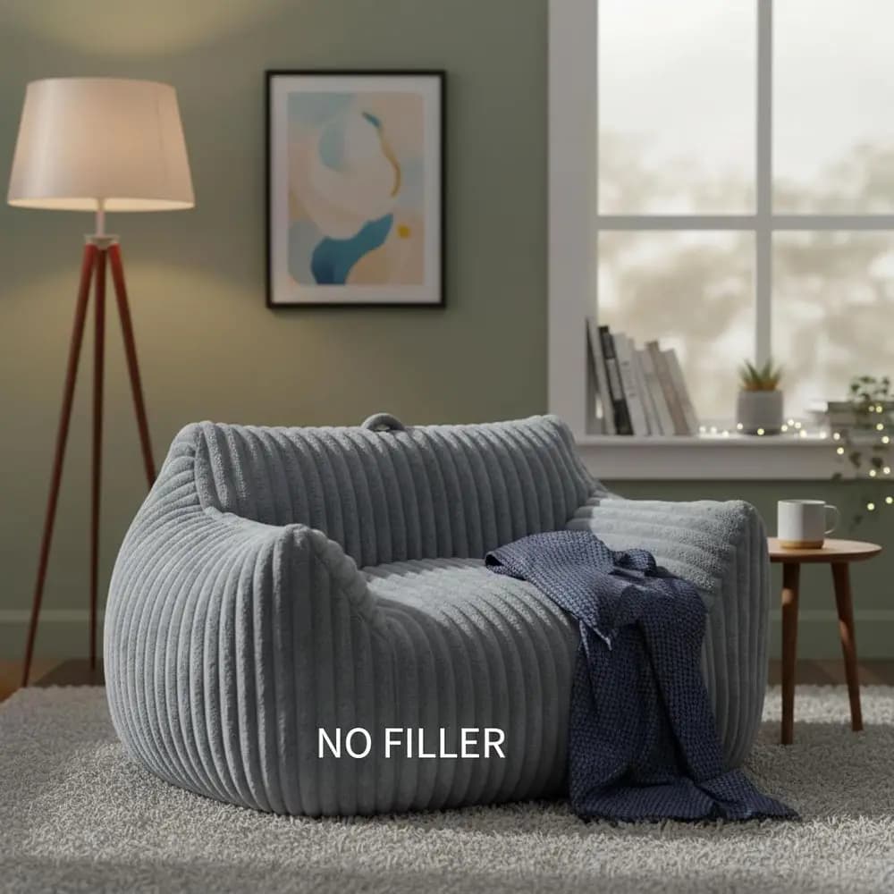 Light Grey Satin Armchair Cover with Lombare Armrests for Relaxing Sofa, Bedroom, Living Room, Dormitory