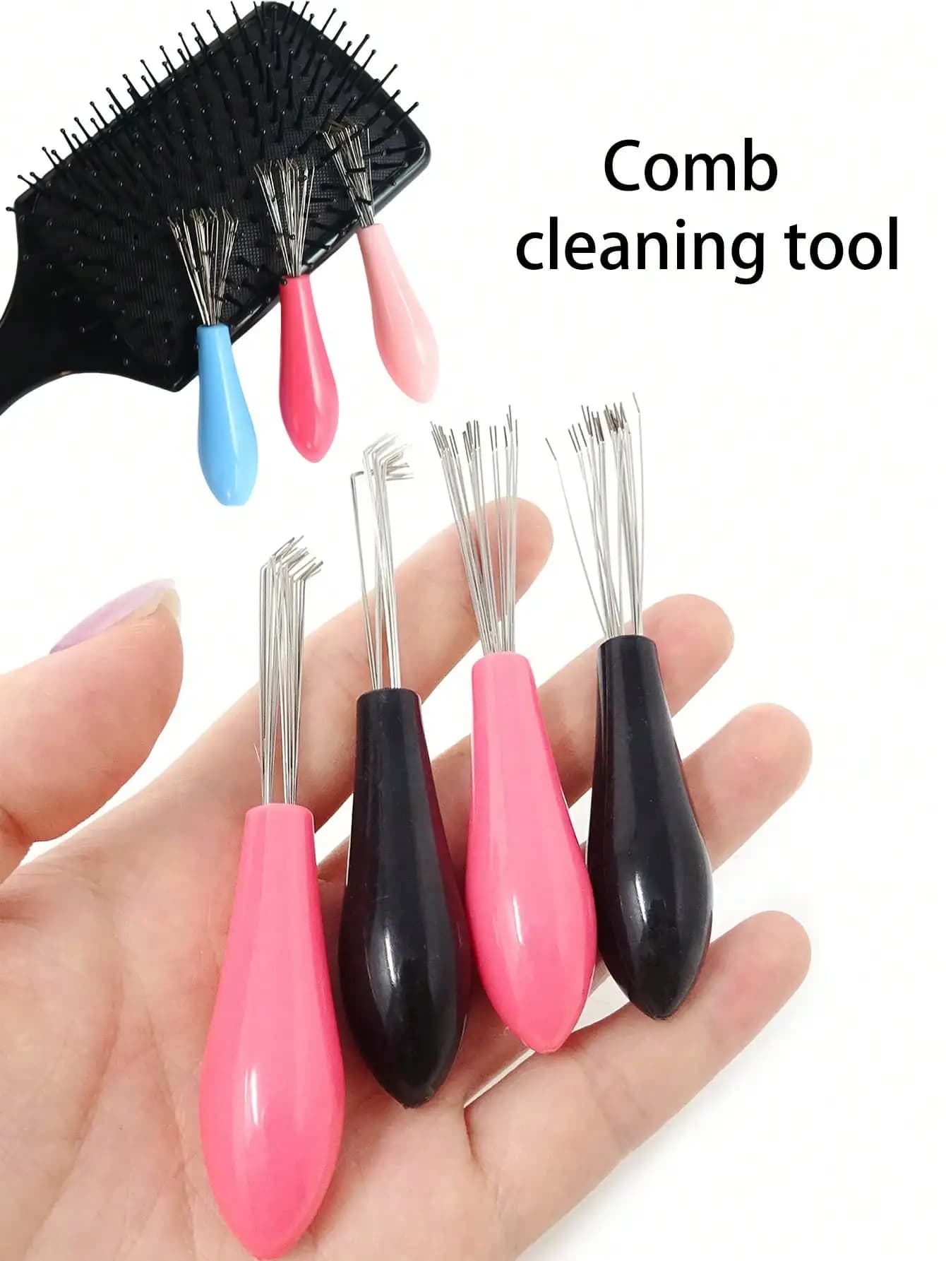 Kit per la pulizia delle spazzole per capelli, Rimuovi-peli, Strumento per la pulizia dei pettini, Strumento per la pulizia, Spazzola a cuscino d'aria per ferro arricciacapelli, Prodotti per la pulizia, Detergente per spazzole per capelli, Mini spazzola per la pulizia dei pettini, Rastrello per la pulizia dei pettini, Detergente per pettini, Districante per capelli, Strumento con manico in plastica integrato