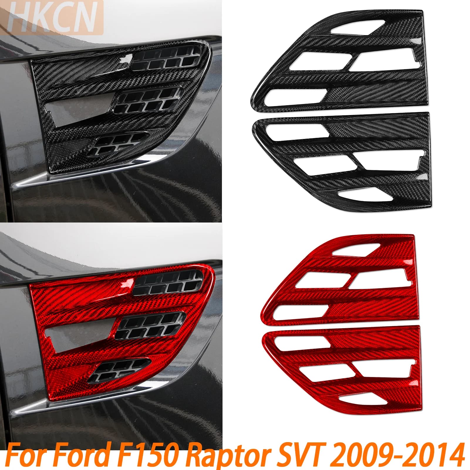 For Ford F150 Raptor SVT 2009-2014 Decorative Frame in True Carbon Fiber for Front Side Air Grip