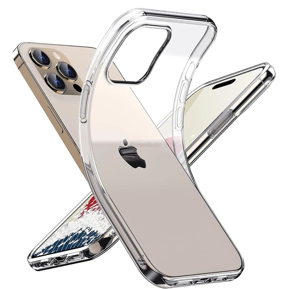 Ultra Slim Transparent Cover for iPhone 16 17 15 14 13 12 11 Pro Max Plus Mini, Complete Protective Case in Soft Silicone