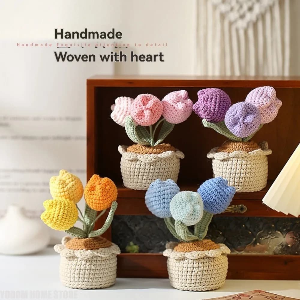 Hand-woven Artificial Flowers, Easter Decoration 2026, Office Ornament, Table and Car