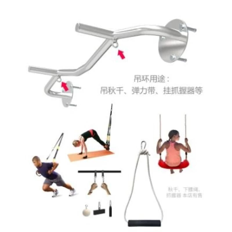 Wall Mounted Multi‑Grip Stainless Steel Pull Up Bar with Suspension Ring Indoor Home Fitness Upper Body Strength Training