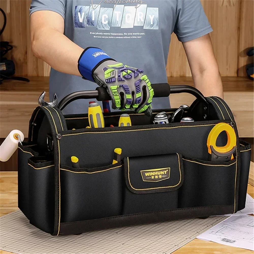 Borsa portaoggetti per attrezzi per carichi pesanti Cacciavite Valigia angolare Cassetta degli attrezzi Sedia Elettricista Kit di attrezzi da lavoro Accessori Spazzola per pulizia Camion
