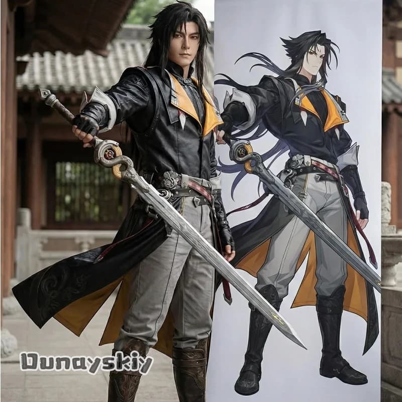 Ye Shiyuan Cosplay Costume from 'Zenless Zone Zero', Complete Set with Leather Jacket, Trousers and Accessories, Halloween Coating