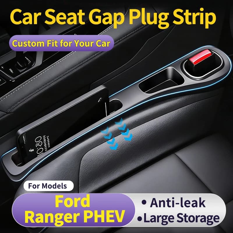 Custom Fit For Ford Ranger PHEV Car Seat Gap Filler Crevice Storage Prevents Phone Slipping Practical Side Storage Gadget 1 Pair