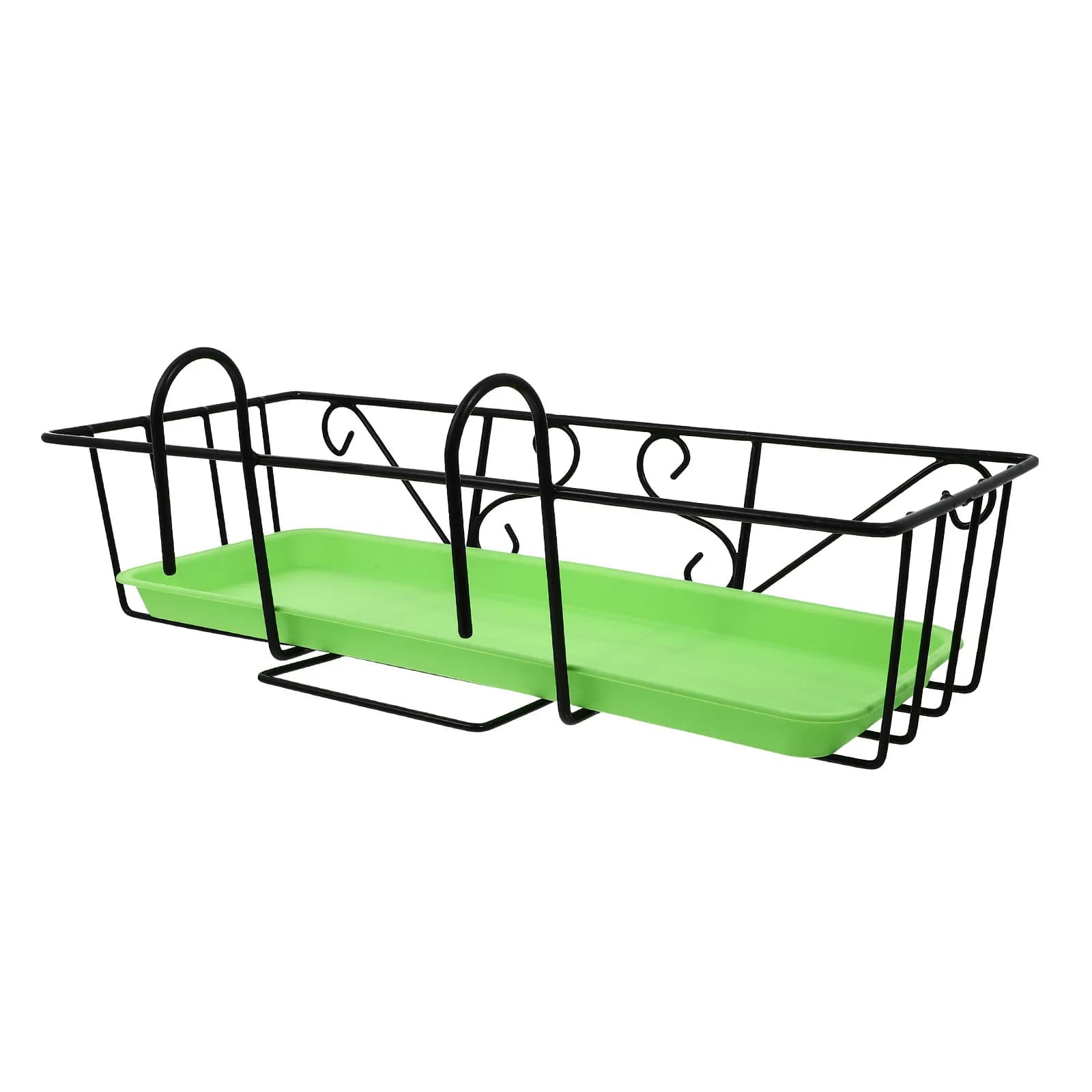 Set di 1 Portavaso da Parete per Balcone, Supporto in Ferro per Piante Sospese, Decorativo per Interni ed Esterni
