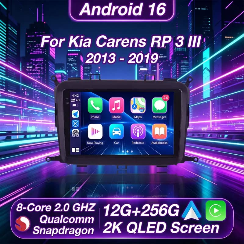 Android 16 per Kia Carens RP 3 III 2013 - 2019, Autoradio Bluetooth, Stereo con Carplay Wireless, Navigazione su Schermo, Sistema Intelligente