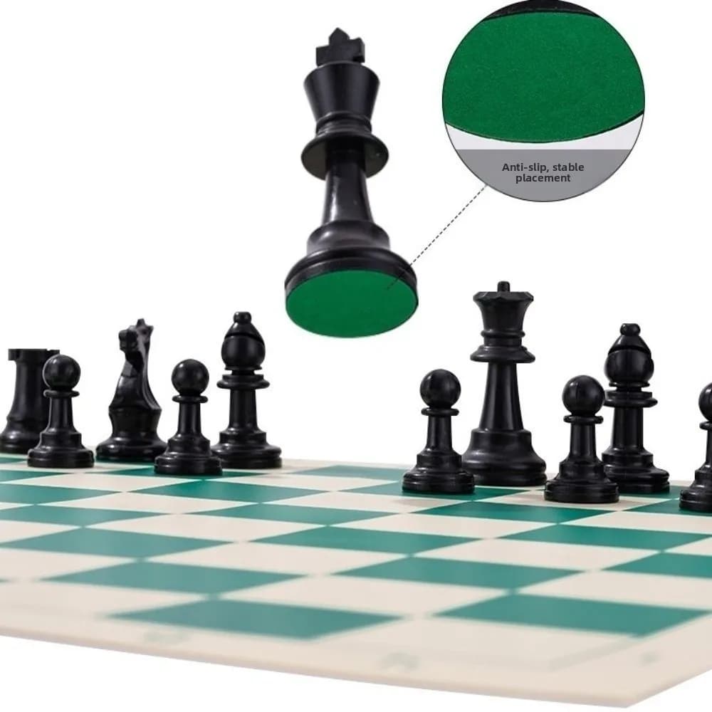 36/42/51cm Chessboard Medieval Chess Set Folding Board Non Slip Mat Tournament Chess Board Games Resin Rollable