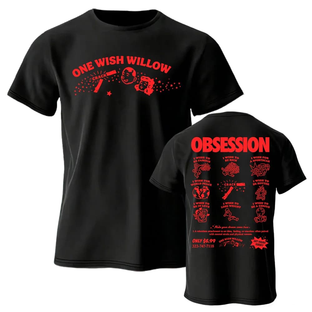 Horror Movie Obsession One Wish Willow T-shirt Summer Short Sleeve Loose Female Tshirts Graphic Merch Fashion Casual Women Tees
