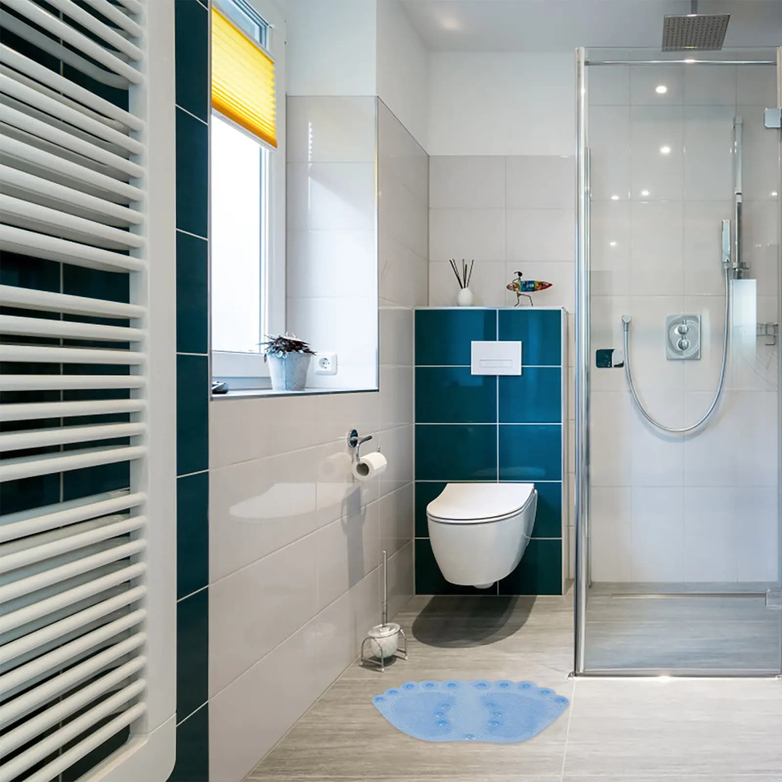 Tappetino Antiscivolo per Massaggi e Bagno, 1 Pezzo, in PVC con Ventose, per Doccia, Sauna, Spa, Hotel, Ospedale, Spogliatoio, Comfort e Sicurezza per i Piedi