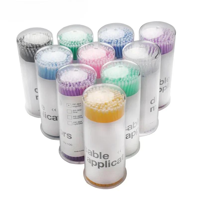 100 pcs. Microbrush Mini Brushes with Extension, disposable applicators for eyelash makeup, mascara and eyeliner