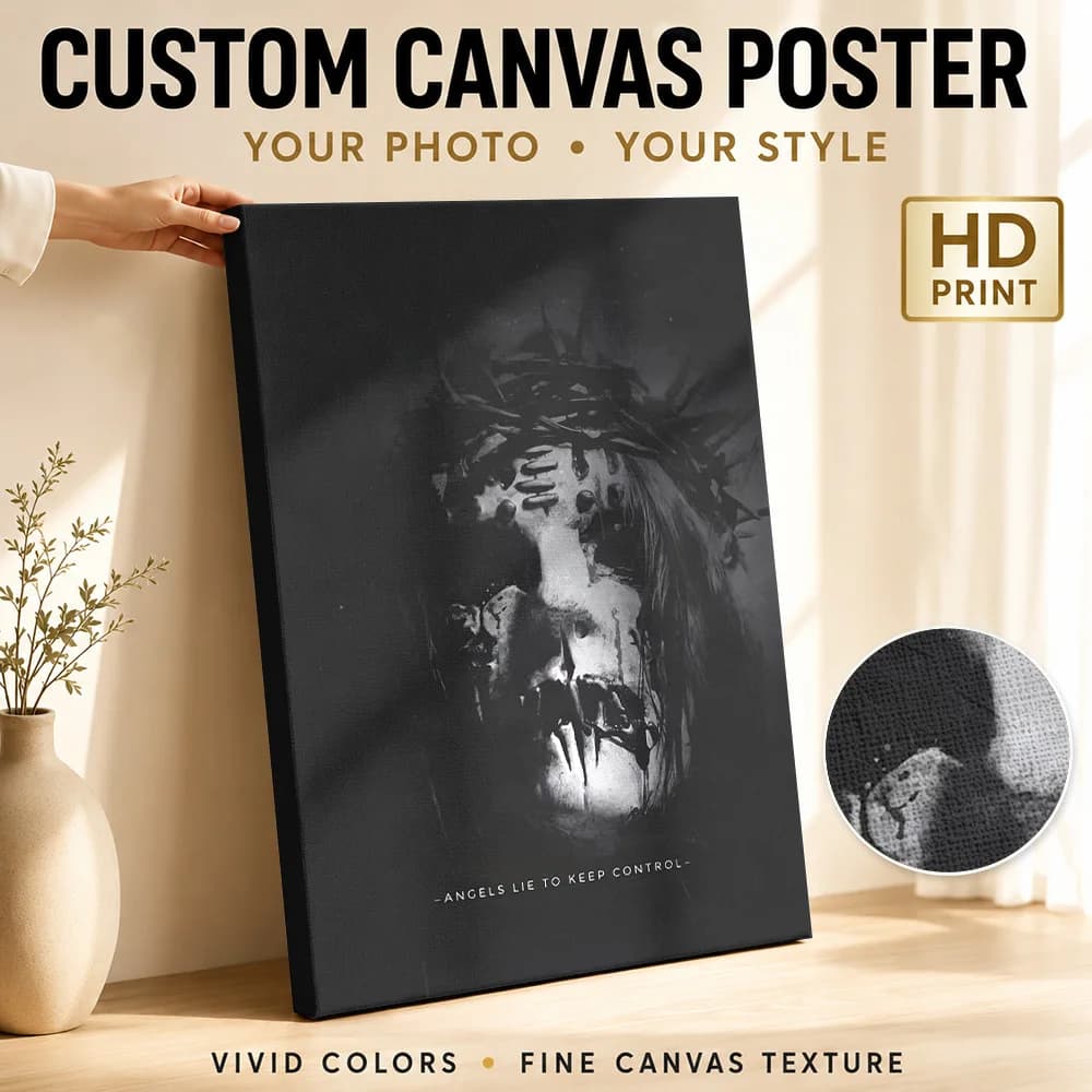 Angels Lie to Keep Control Canvas Poster Personalized Modern Pop Culture Wall Paintings Decoration for Game Room Ready to Hang
