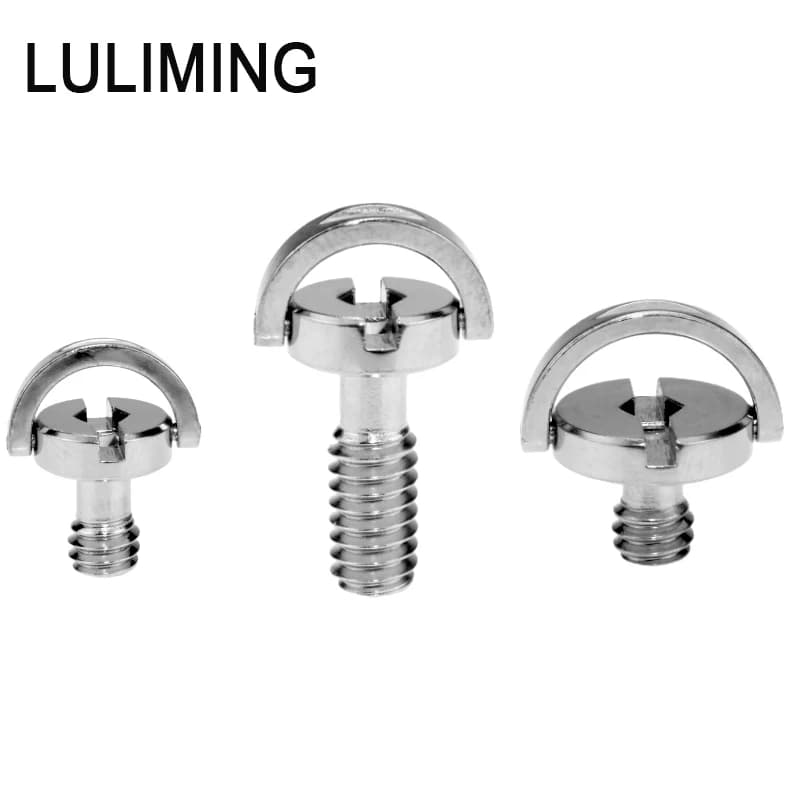 Vite per Fotocamera 1/4-20 3/8-16 in Acciaio Inox con Testa Esagonale e Anello a C, Vite per Base Treppiede, Piastra a Sgancio Rapido, Accessori per Fotografia