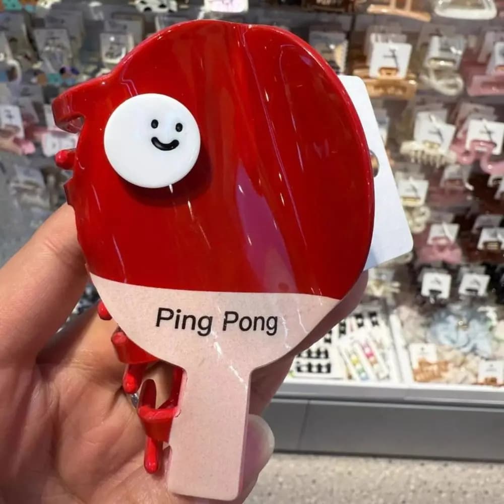 Cute sweet ping pong rack small fairy hair claw clip non-slip hair accessories cartoons woman decoration