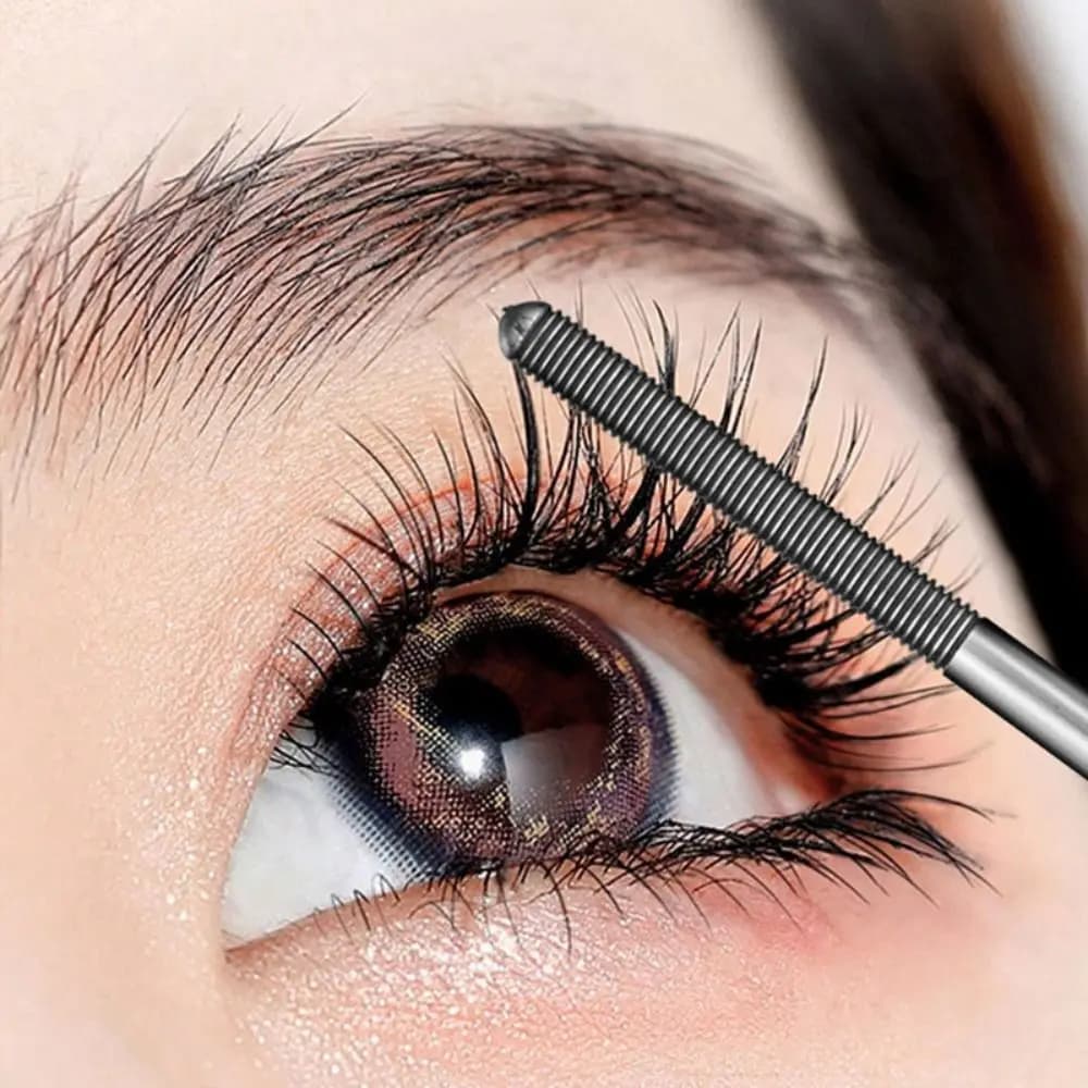 Primer per ciglia Mini tubo d'acciaio Mascara Natural Black 3D fibra di seta Primer per ciglia senza sbavature ciglia a lunga durata di lunga durata