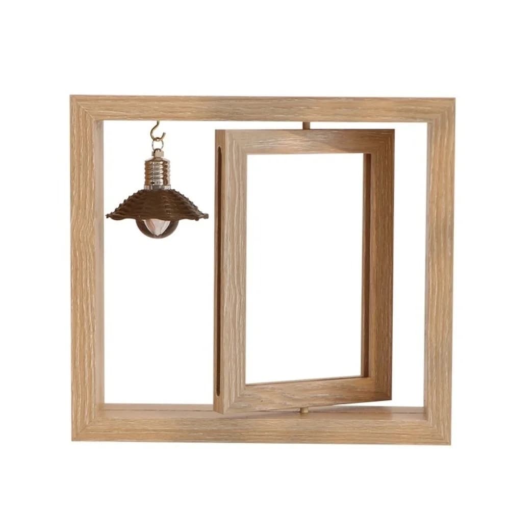 Frame for Photo in Rotating Bifacial Wood, Creative Commemorative Frame, Traforated Square Frame for Living Room