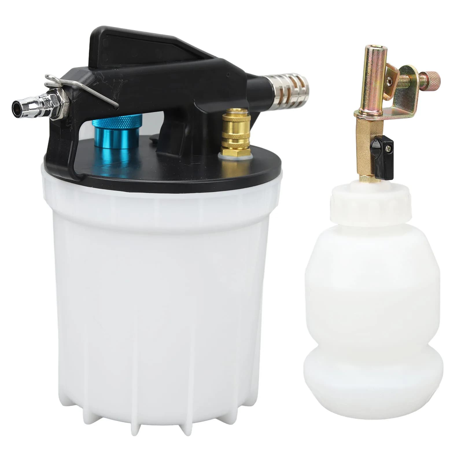 Kit di Sfiato Freni Sottovuoto da 2L, Pompa Sottovuoto Pneumatica Antiesplosione con Riduzione della Pressione, per Ricarica Liquido Freni Auto e Moto