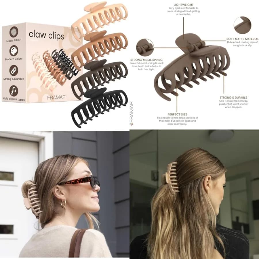 Clip per capelli extra large per capelli spessi, confezione di clip per capelli grandi, clip a becco d'anatra, fermagli per capelli. F