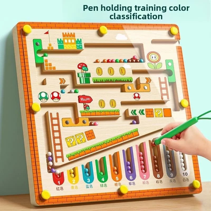 Labirinto magnetico di colori e numeri Giocattoli educativi per l'apprendimento Corrispondenza dei colori Giocattoli Montessori Giocattoli Formazione sulla concentrazione per il regalo del bambino