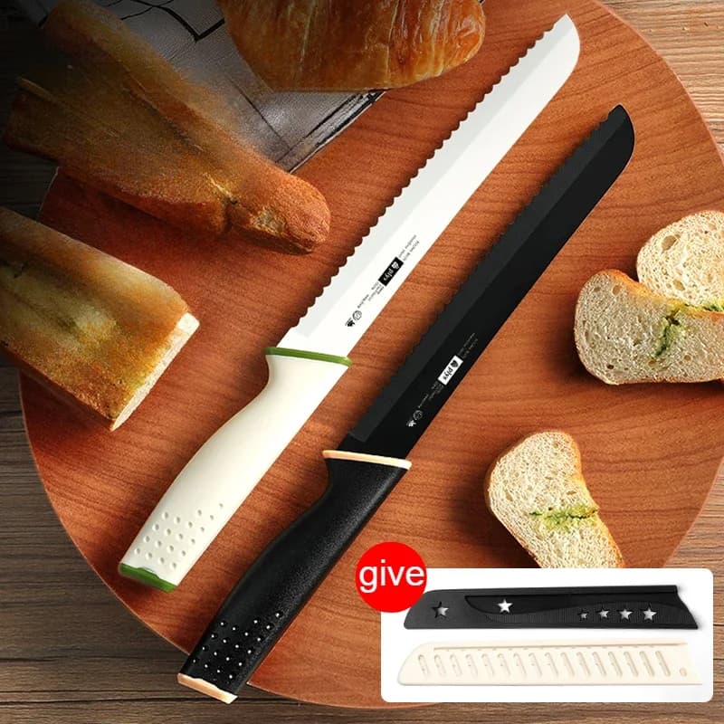 Coltello da cucina per pane da 7 pollici Design seghettato Lama in acciaio inossidabile Coltello da chef per pane cheesecake