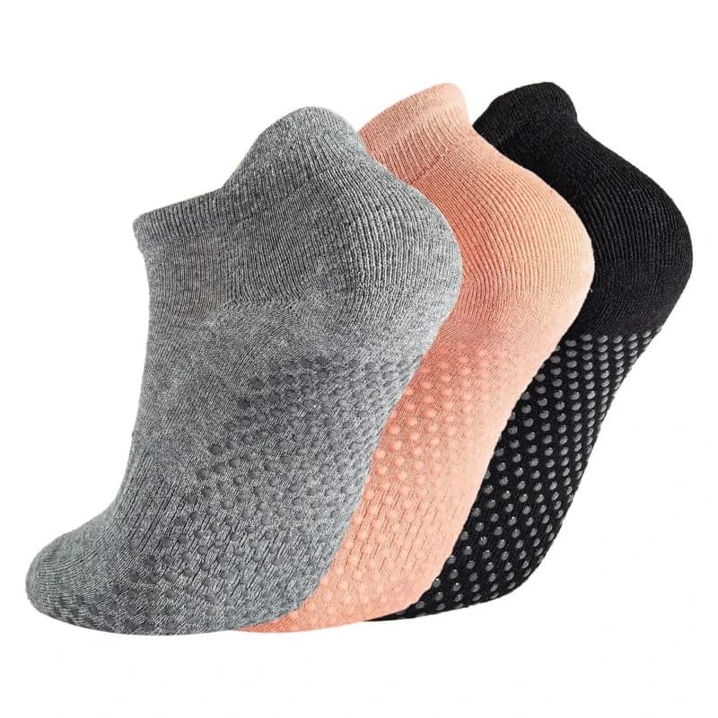 3 pairs of yoga socks for woman, non-slip socks for pilates, women's pilates socks with grip, women's non-slip socks