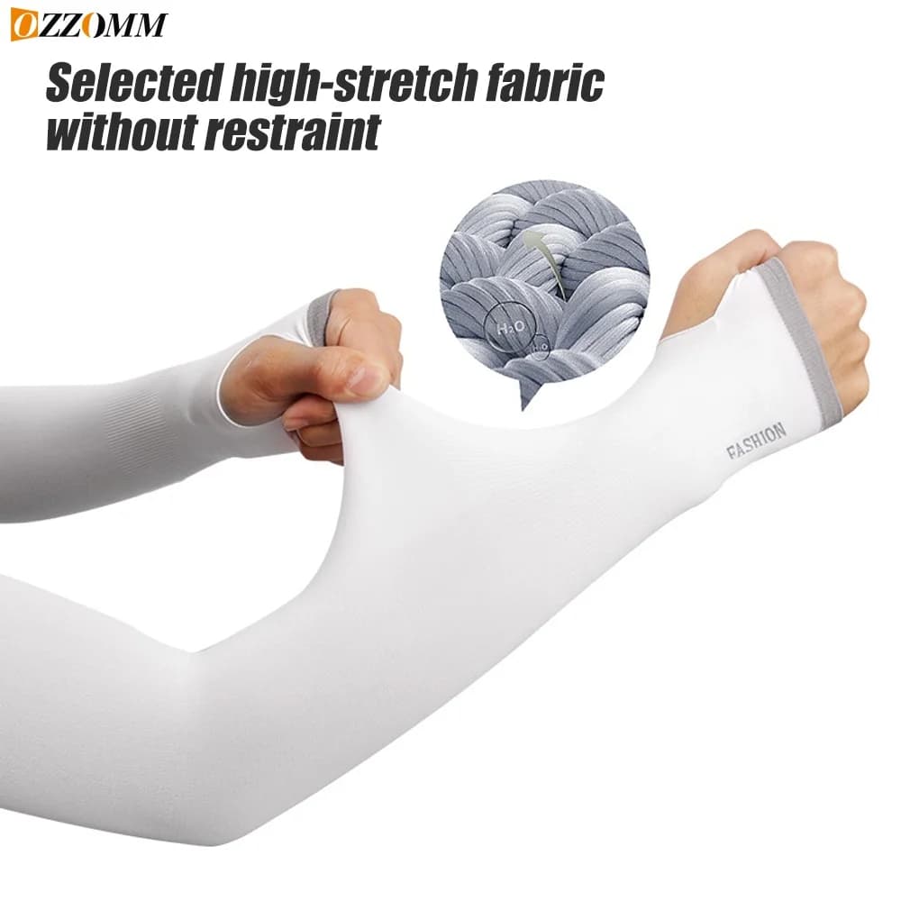 1 paio di manicotti di protezione solare UV Upf 50 per uomo donna, maniche solari rinfrescanti per ciclismo Jogging all'aperto indossando