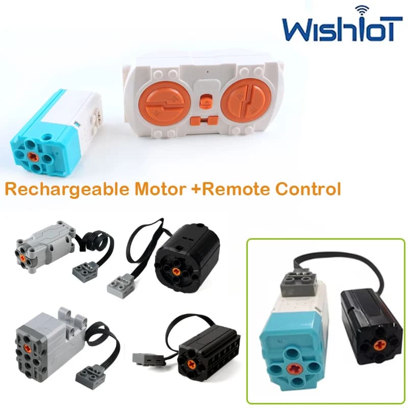 Rechargeable Motor +Remote Control Technology Building Blocks Parts M/L/XL/Servo Motor Assembly MOC Bricks DIY Toys Accessories