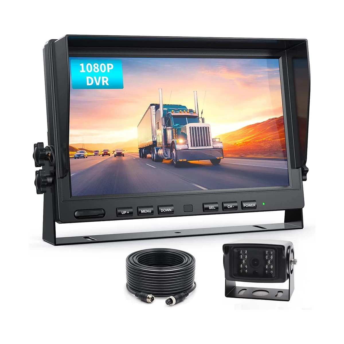 Heavy Duty Grandangolo 9-36v 1080p Cctv Set Car Dvr 4 Telecamere Dash Cam Dvr 10 Pollici Quad Monitor Bus 360 Camion Sistema di Telecamere