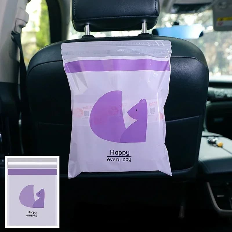 Sacchetto per Rifiuti Auto Adesivo Monouso, Contenitore per Spazzatura da Appendere allo Schienale del Sedile, Sacchetto per Rifiuti da Ufficio e Cucina