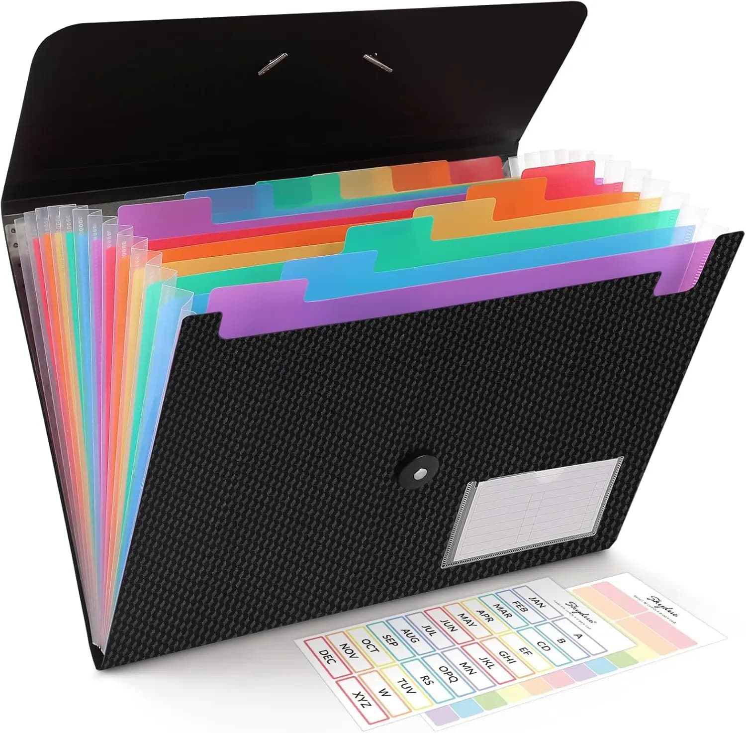Organizzatore per Documenti a 13 Tasche, Cartella Espandibile per Formato A4/Letter, con Etichette per Casa, Ufficio e Scuola