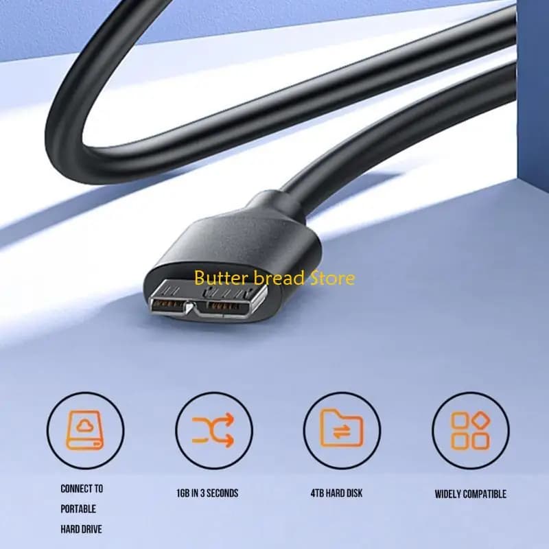 W89C Mobile Hard Drive Cable USB C to B Cable Type C to B Adapter for PC Phone External Hard Drive
