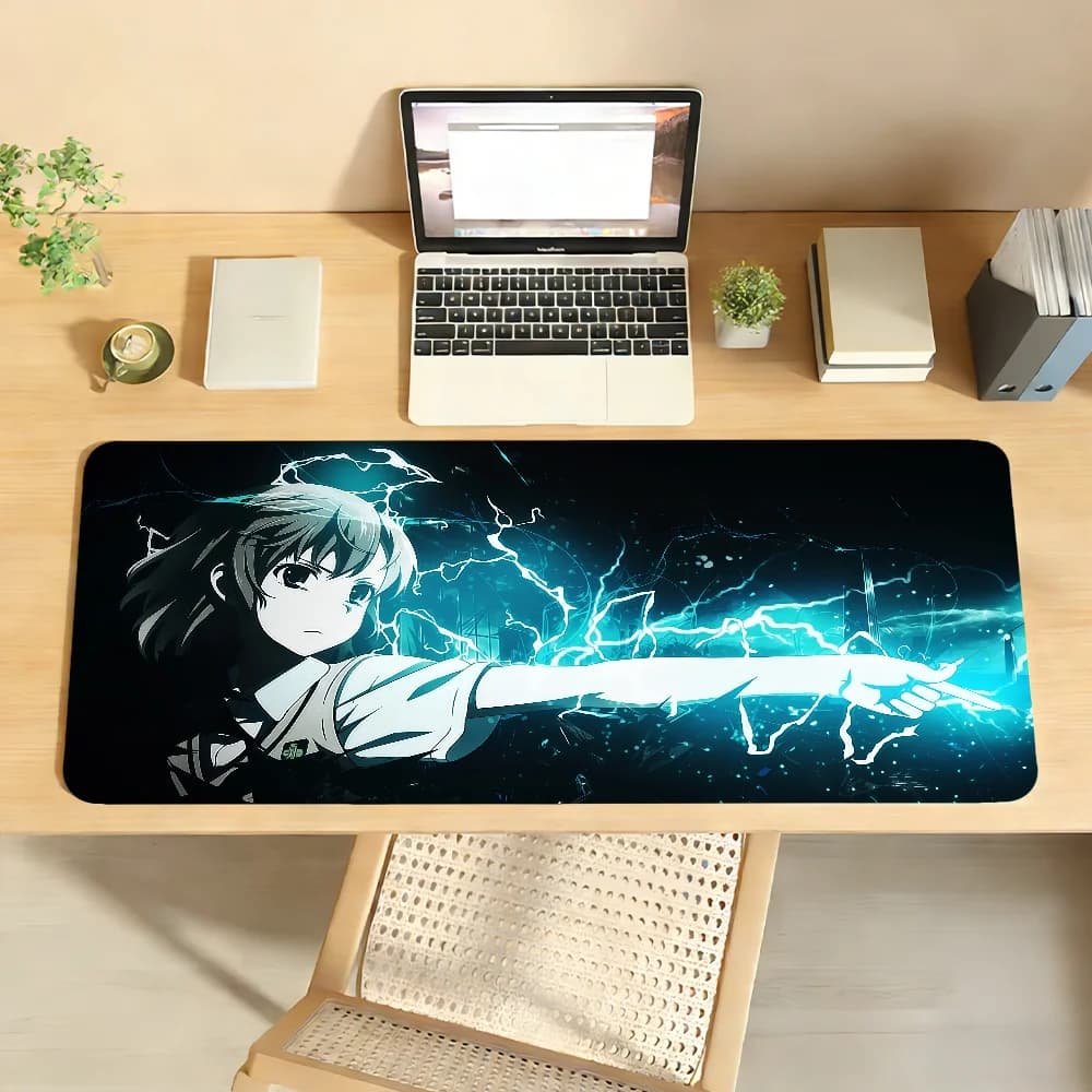 Tappetino per mouse M-Misaka M-MikotoS, antiscivolo, con bordo bloccabile, per PC, laptop, accessori per ufficio, tastiera, tappeto grande XXL per gaming