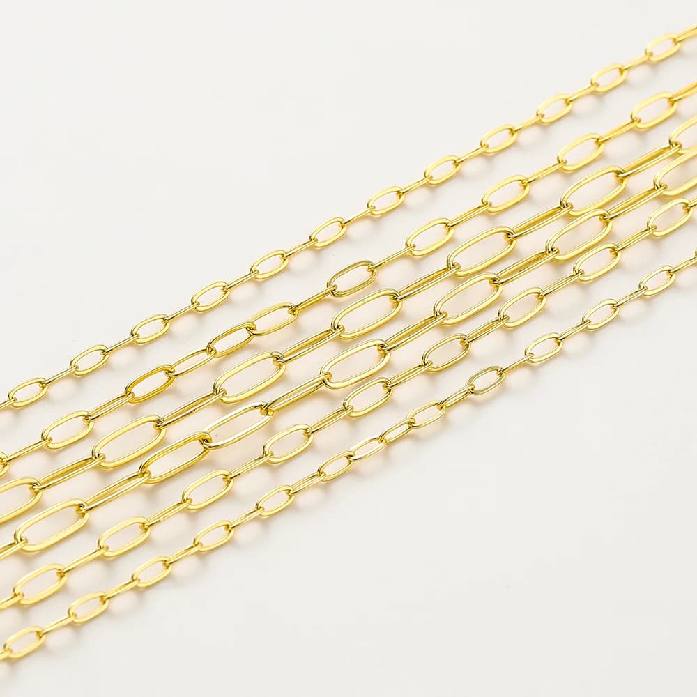 2 metri/rotolo 14K 18K Ottone placcato oro Aragosta Catena di collegamento Connettore Catena Neacklace Pendenti Catena per gioielli Bracciale Fornitori