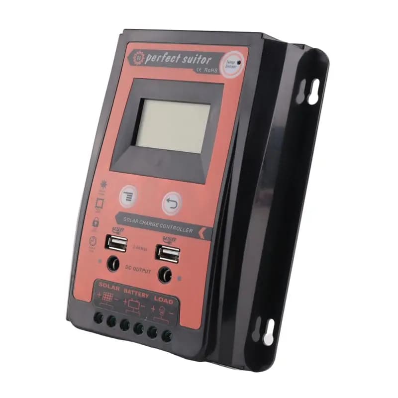 Regolatore di Carica Solare A64Z 30A MPPT PWM 12V 24V con Display LCD e Doppia Porta USB