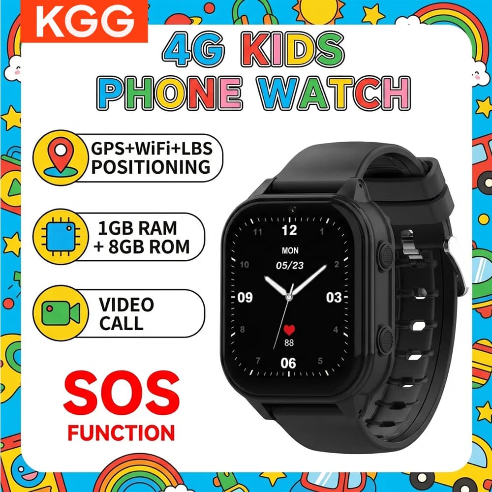 Smartwatch 4G per Bambini 1GB+8GB con Fotocamera, Monitoraggio, Localizzazione, Impermeabile IP67, GPS, WIFI, Videochiamata, SOS, Orologio Telefono per Bambini