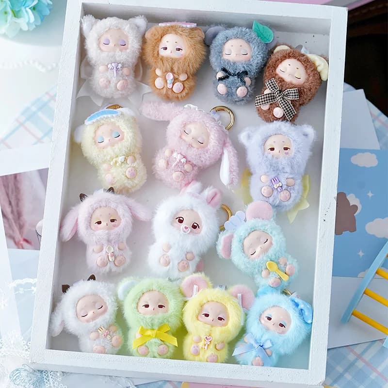 Sleep Baby Vinile Face Bag Ciondolo Decorativo Scatola cieca Bambola Ornamenti da tavolo Ragazza Vacanze a sorpresa Regali Kawaii