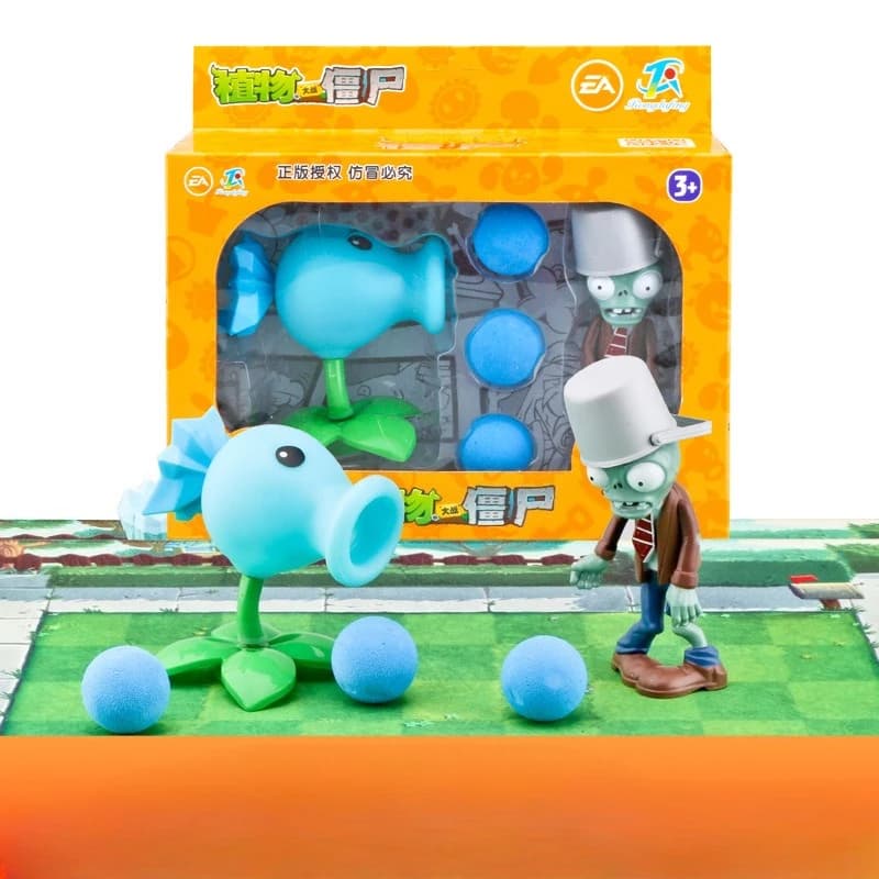 Plants Vs. Zombies Game Anime Peripheral Peashooter Toy Set Soft Silicone Zombie Children's Toys Birthday Gift