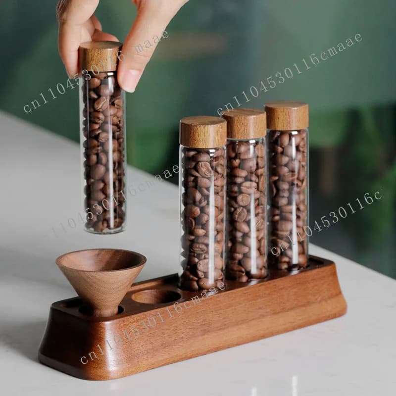 Magnetic coffee beans bottling test tube glass display stand single tube storage coffee tools sealed jar smell
