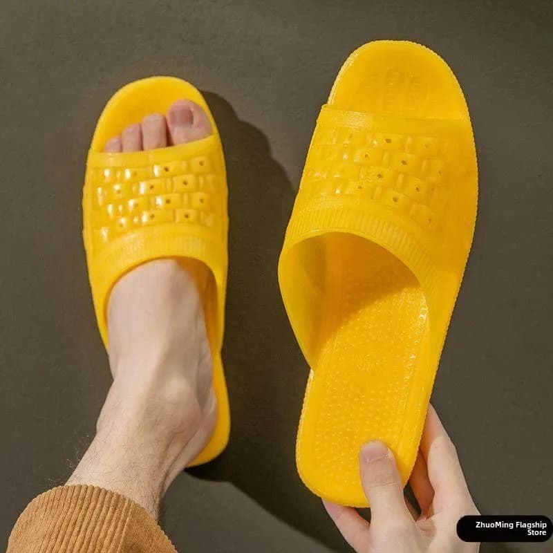Natural Rubber Plastic Home Slippers Anti Slip Bath Slippers Soft Comfortable Non Smelly Footwear Women's Winter Season Footwear