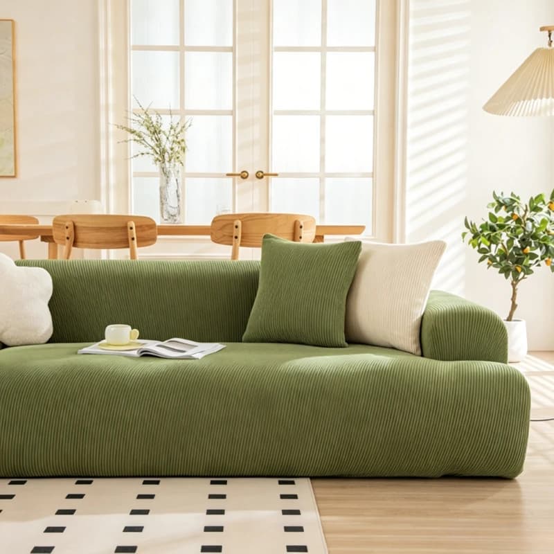 Corduroy Sofa Cover 1-2-3-4 Seater, Non-Slip Elastic Full Wrap Couch Protector for Living Room, Thick Slipcover Machine Washable