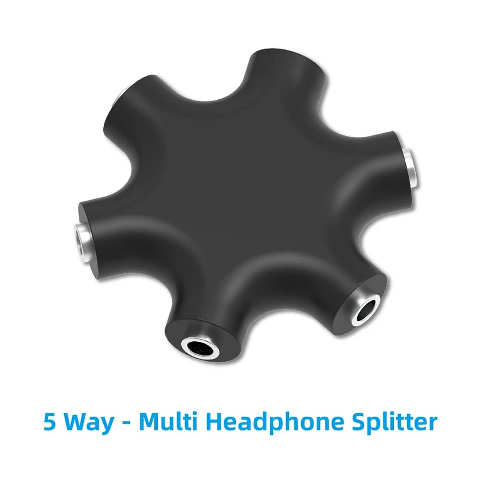3.5mm Jack Earphone Audio Splitter Adapter 1 Male to 5 Female Headphones Audio Connector Headset Audio Aux Data Cord Converter