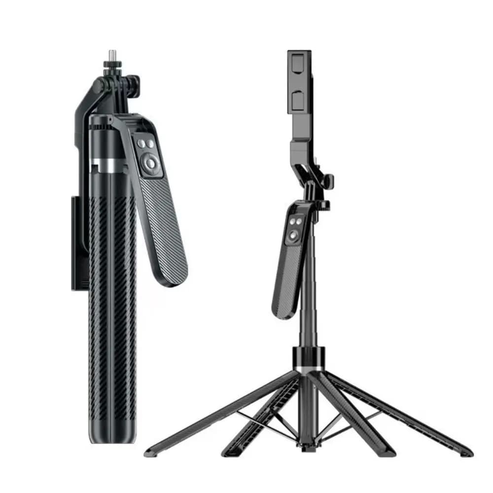 Bastone Selfie Telescopico con Lampada LED, Treppiede Portatile Bluetooth, Leggero e Regolabile