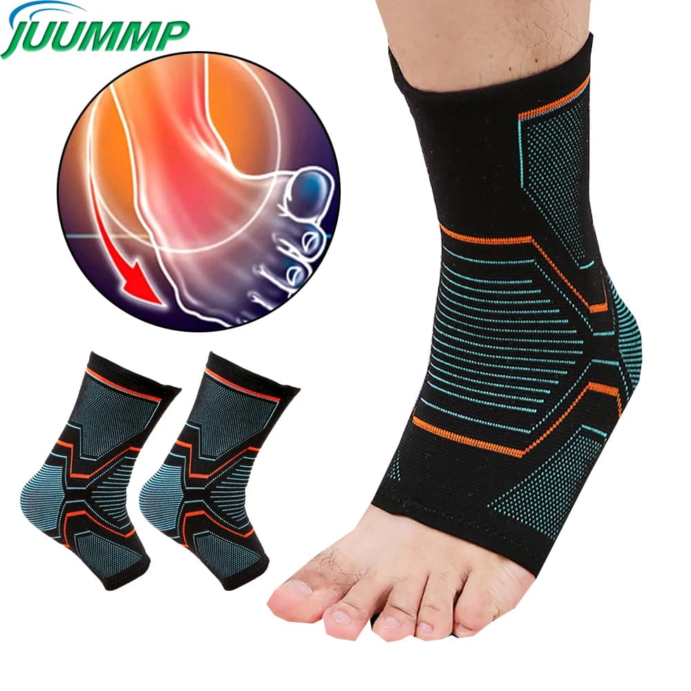 JUUMMP Supporto per caviglia 2 pezzi Manicotto per caviglia a compressione per donna e uomo Sollievo dal dolore Recupero Sport Corsa Distorsione articolare