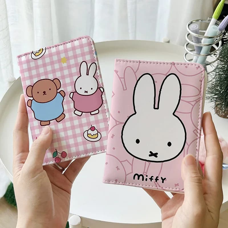 Portacarte Miffy Kawaii, custodia protettiva per documenti, portafoglio, custodia per passaporto, regalo carino, giocattolo