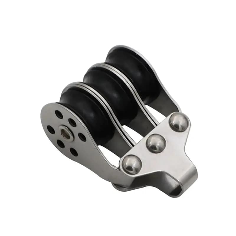 L71A Boat Yacht Locking Pulley With Nylon Rollers Marine Rope Pulley For Kayak Boat