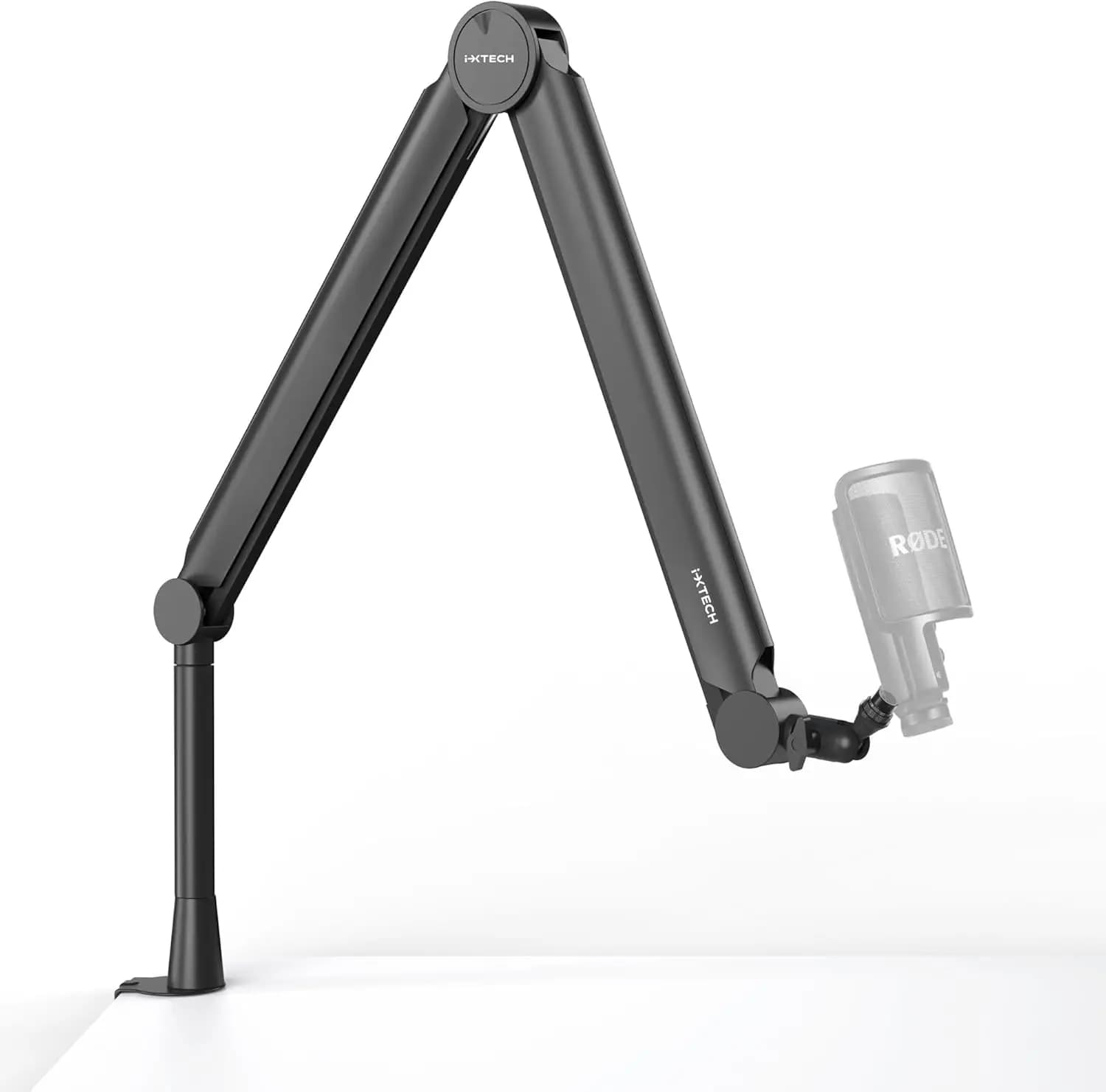 Braccio per microfono premium con supporto da scrivania, rotazione a 360° ° Girevole, completamente regolabile per podcast, video, gaming, registrazione in studio