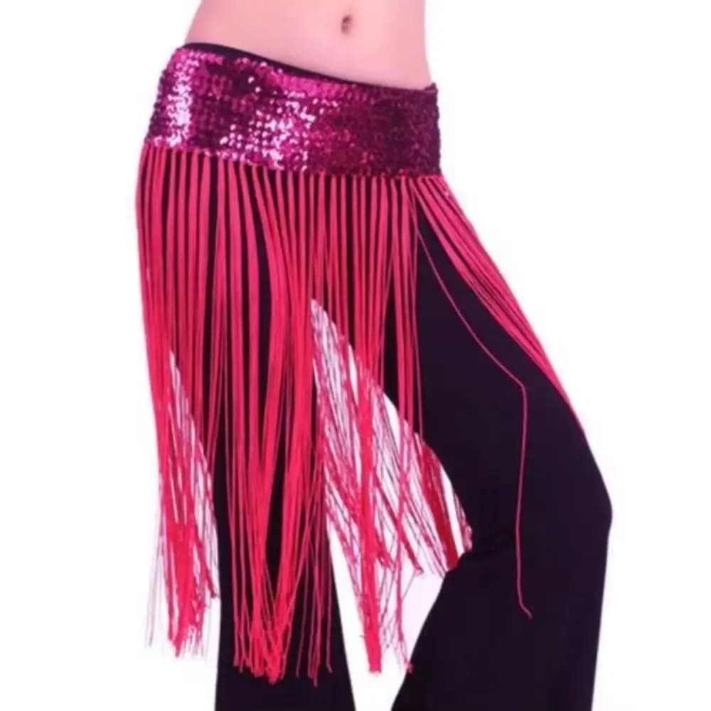 Cintura creativa per danza del ventre Nappa lunga con paillettes glitterate Catena in vita con paillettes Gonna avvolgente classica Sciarpa per danza del ventre
