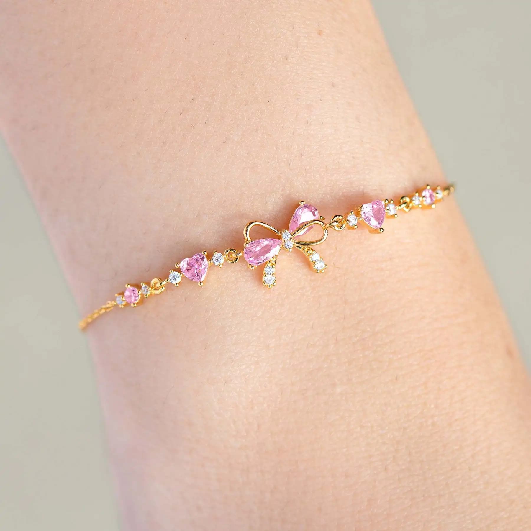 Bracciale carino e dolce stile Instagram Bracciale Love Zircon Butterfly Festival Gioielli regalo per San Valentino da donna