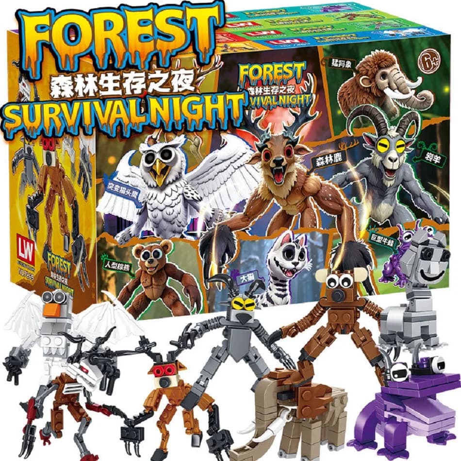 Hot 99 notti nella foresta cervo blocchi di costruzione set 99 notti nella foresta blocchi di cervo modello di assemblaggio giocattoli per bambini regalo di Halloween