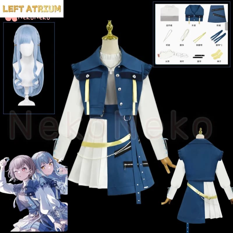 BanG Dream! It's MyGO!!!!! Cosplay Wig Costume Takamatsu Tomori Toyogawa Sakiko Band Themed Idol Group Stage Performance Suit